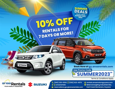 Summer Special - 10% Off Rentals for 7 Days or More